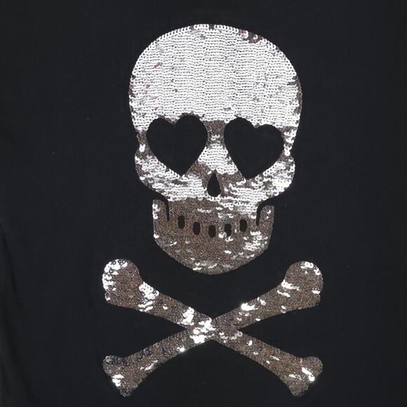 Wildfox White Label Angora Sweater Sequin Love Skull Pullover - Picture 3 of 8